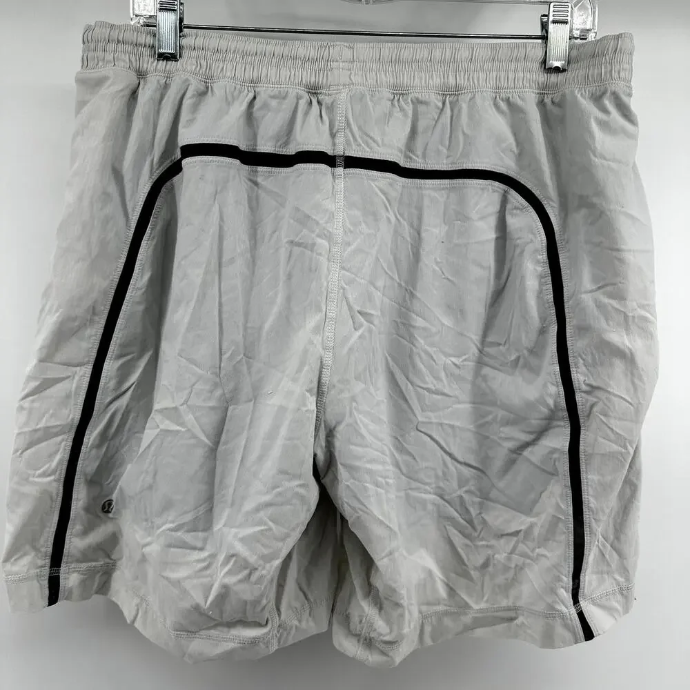 Lululemon Run Response Short Black Mesh Trim Basketball Pull On White Medium